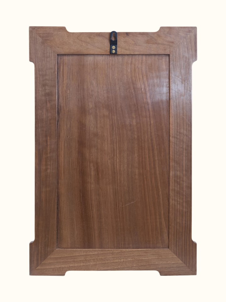 Back view of the Angoor e Chinar Walnut Wood Wall Hanging