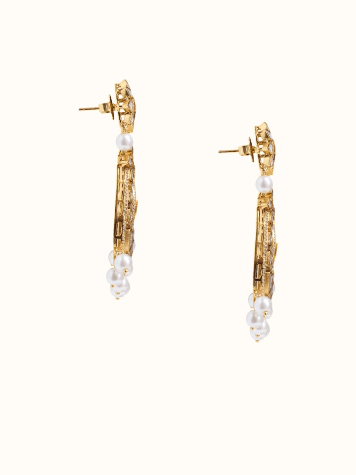 Close-up of the Silver Smithing Drop Earrings craftsmanship