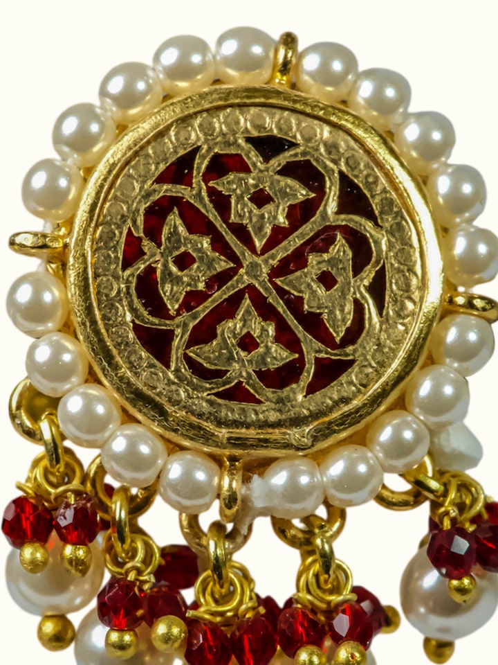 Detail view of Thewa Silver Drop Earrings highlighting the stone setting and metalwork detail