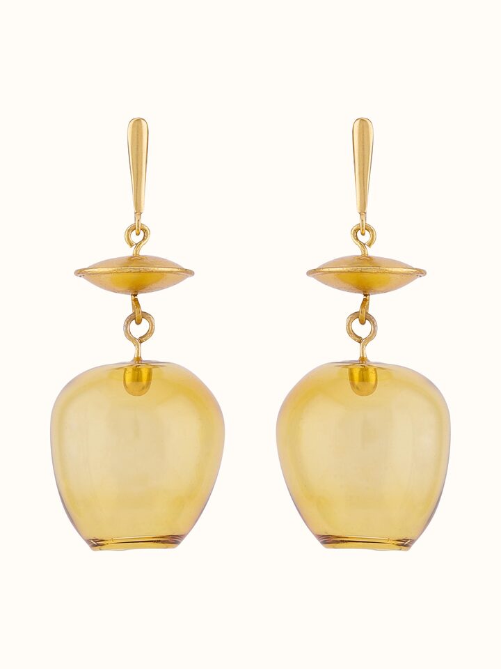 Silver Flame Glass Drop Earrings