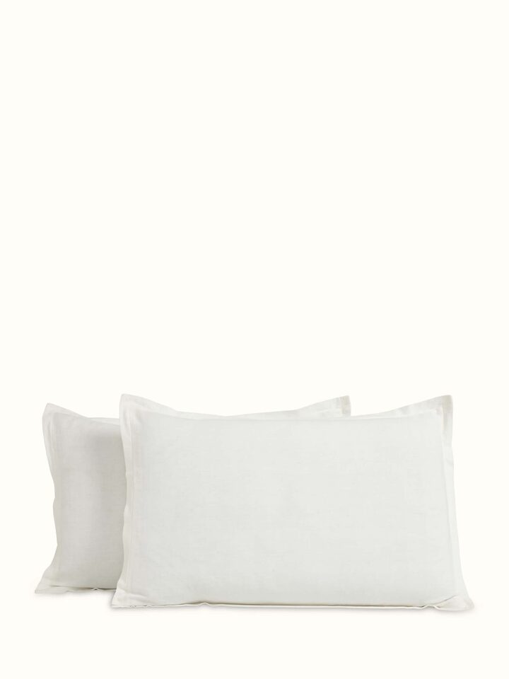 Kapasa Off-white Stripe Cotton Handwoven Pillow Cases (2 Pcs)