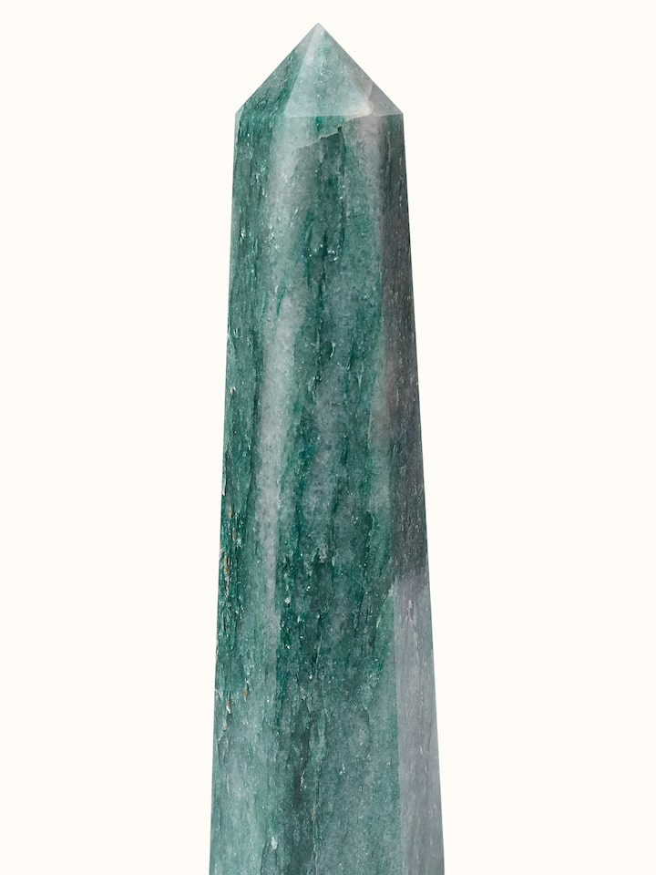 Side-angle view of the Gemstone Aventurine Wand Healing Stone