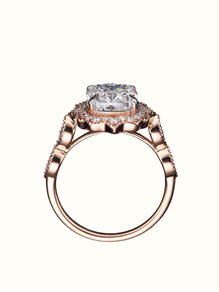 back view of open setting 14 karat gold ring