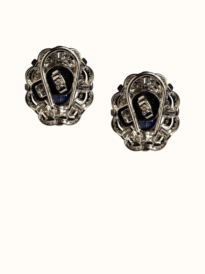 Back view of the Silver Smithing Stud Earrings