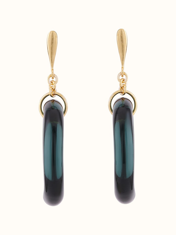 Silver Flame Glass Drop Earrings
