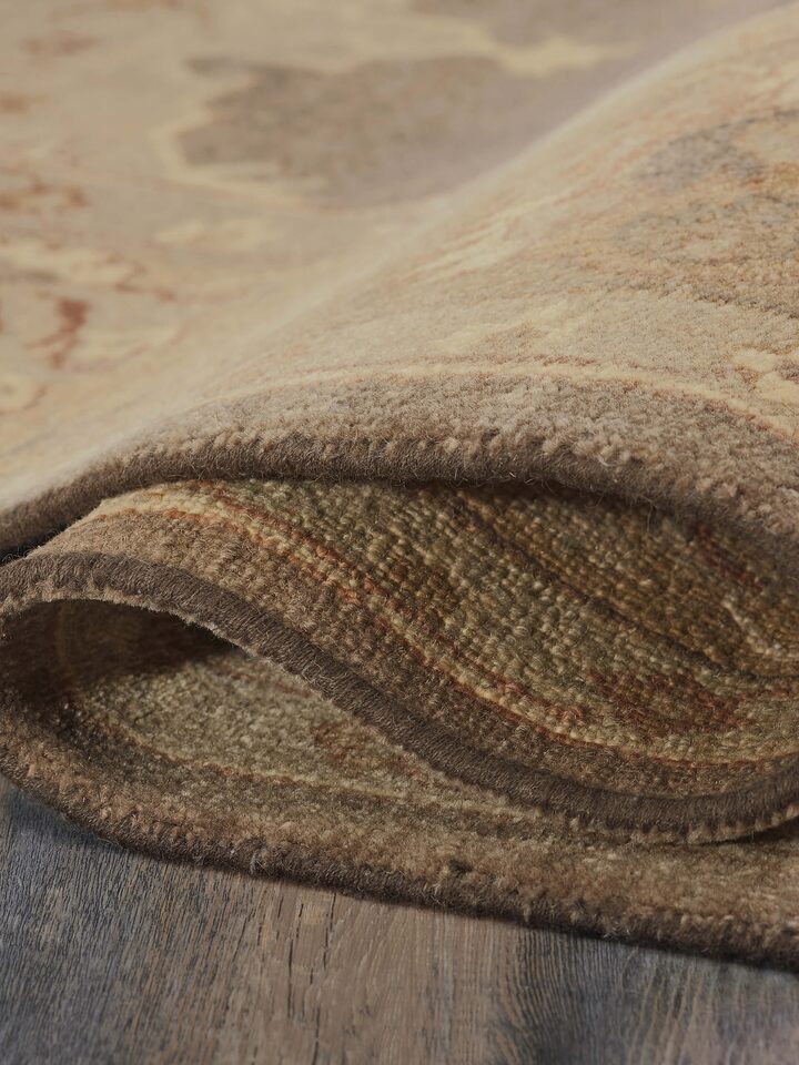 Side view showing the thickness and quality of the rug edges