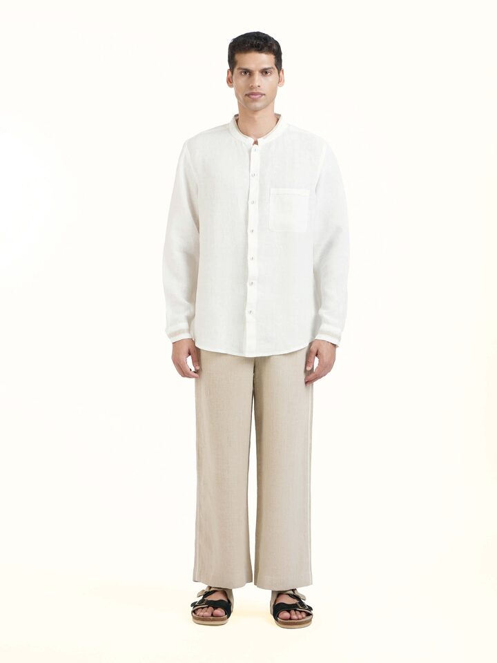 White Cotton Hand-spun Sleeveless Jacket