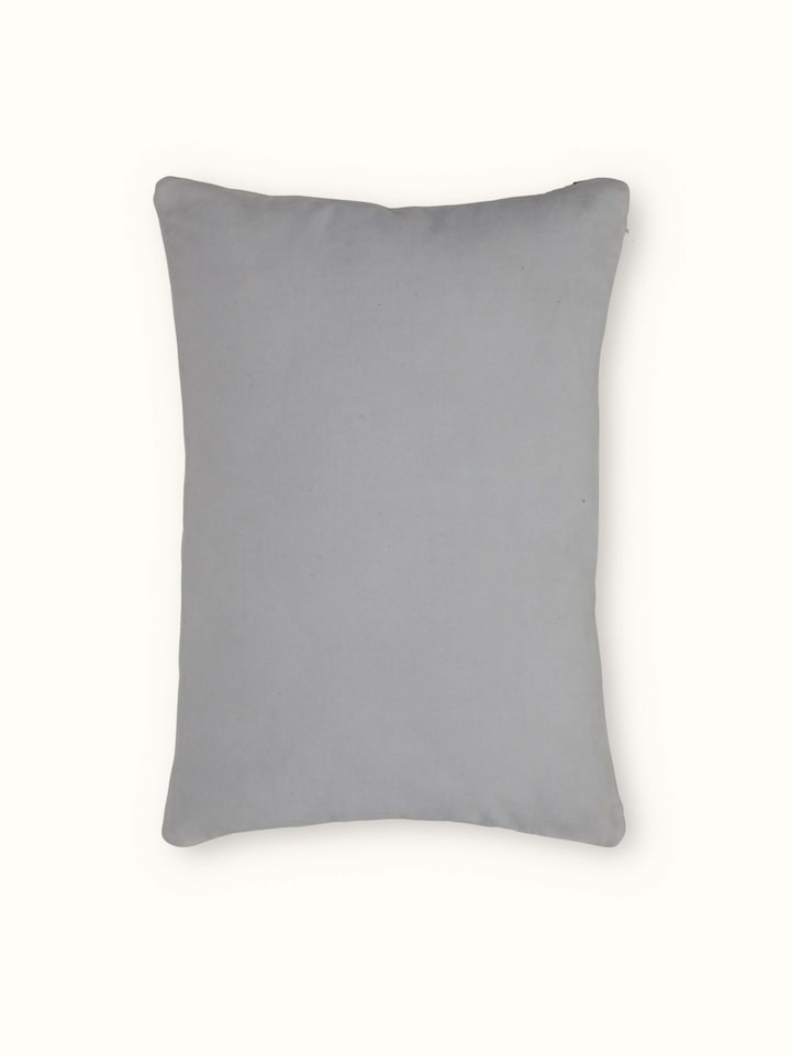 Back side view of Shivranjini beige lumbar cushion cover