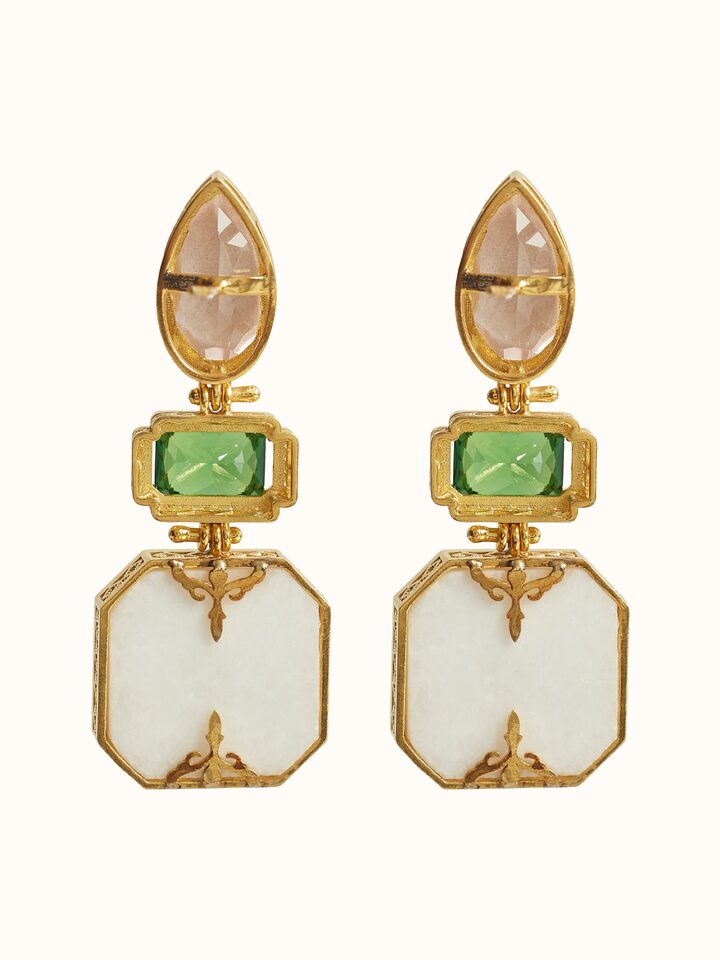 Back view of the Parchinkari Silver Drop Earrings