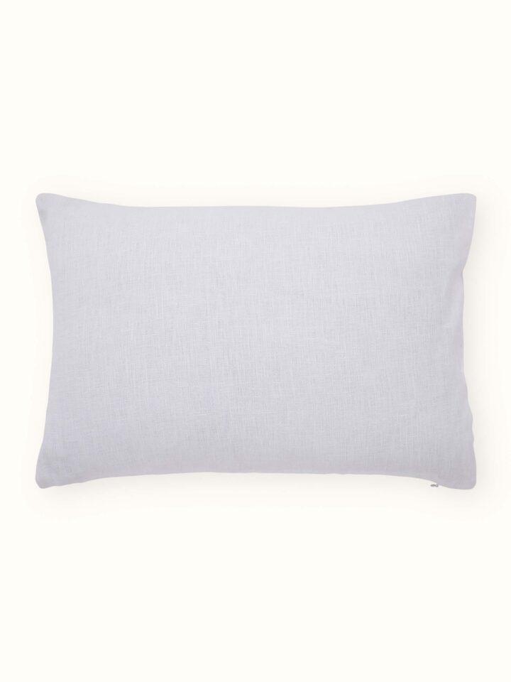 Razza Ivory Tulip Buta Linen Kashmir Chain Stitch Hand Embroidery Cushion Cover