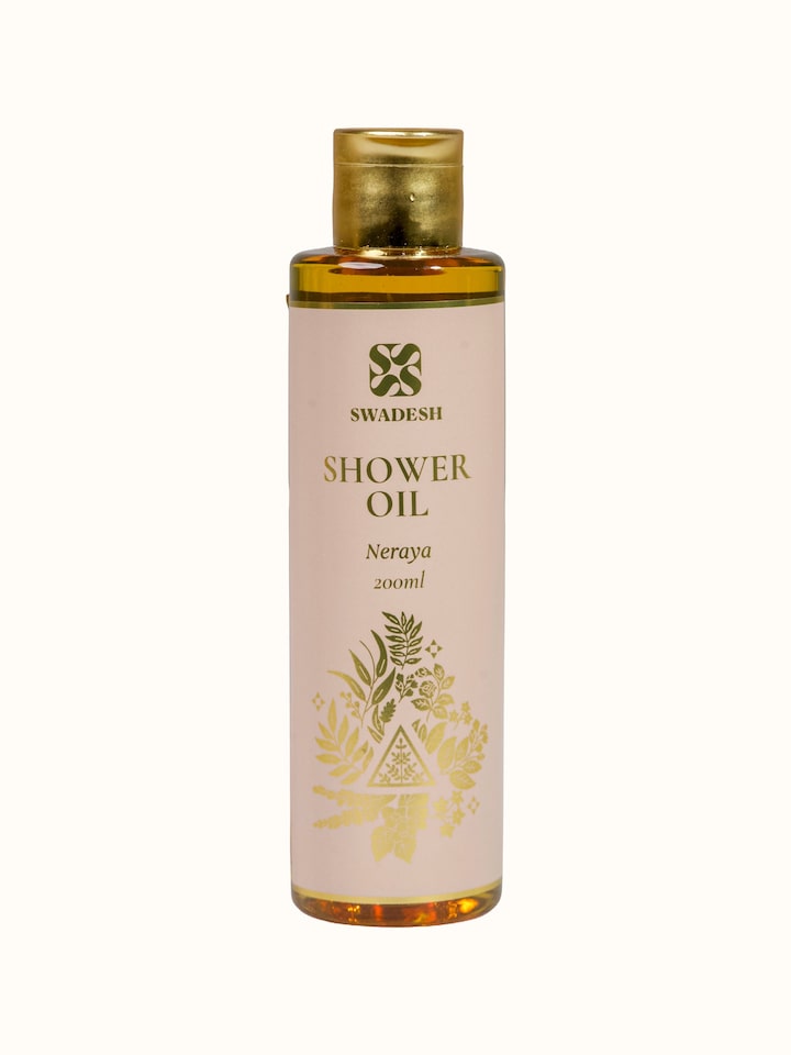 Detail view of Shower Oil Neraya highlighting the packaging label detail