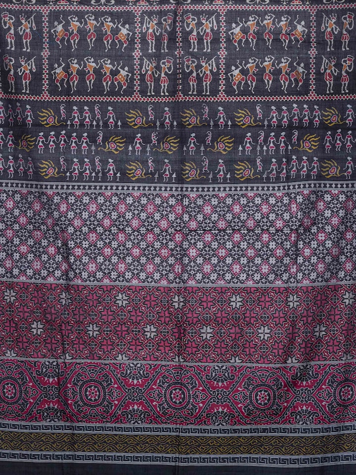 Close-up detail of the Odisha Ikat Motif Wall Hanging