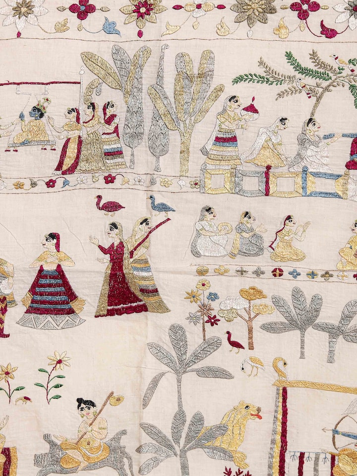Detail view of the Krishna Narada Chamba Rumal