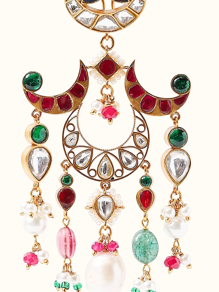 Detail view of Silver Smithing Drop Earrings highlighting the stone setting and metalwork detail