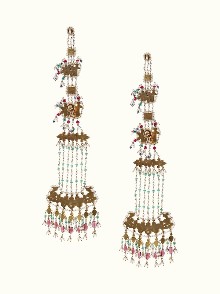 Back view of Silver Smithing Chandelier Earrings showing the back and clasp detail