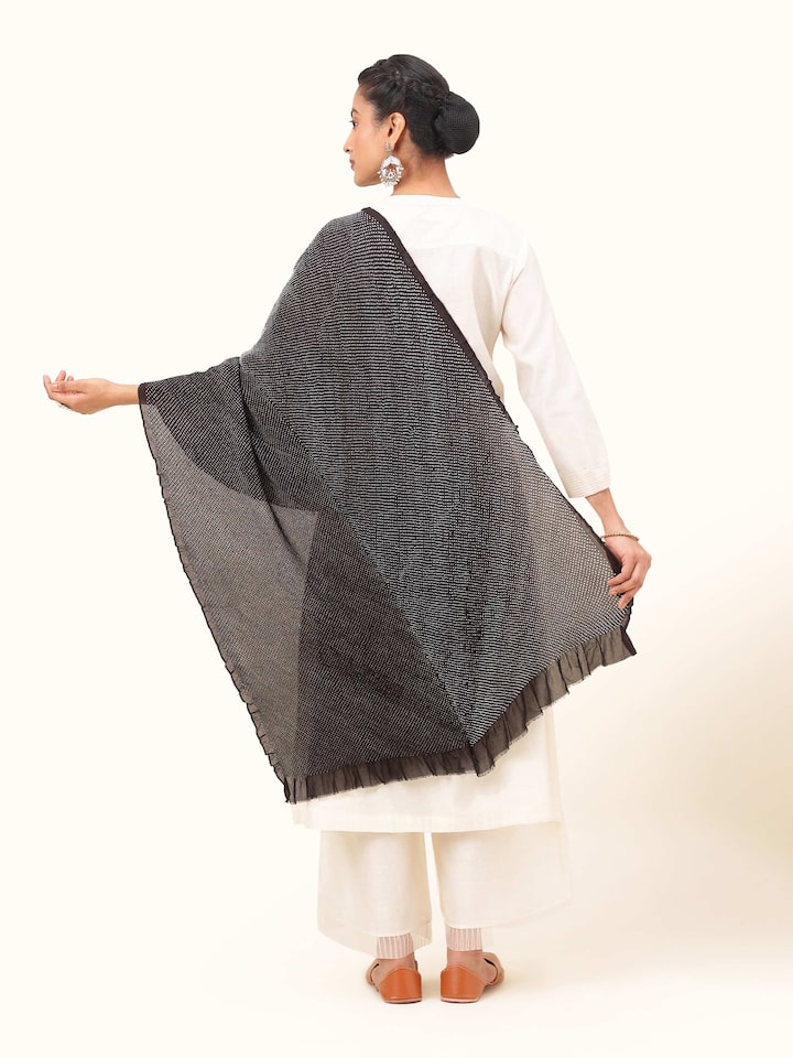 Blue Georgette Bandhani Tie & Dye Dupatta