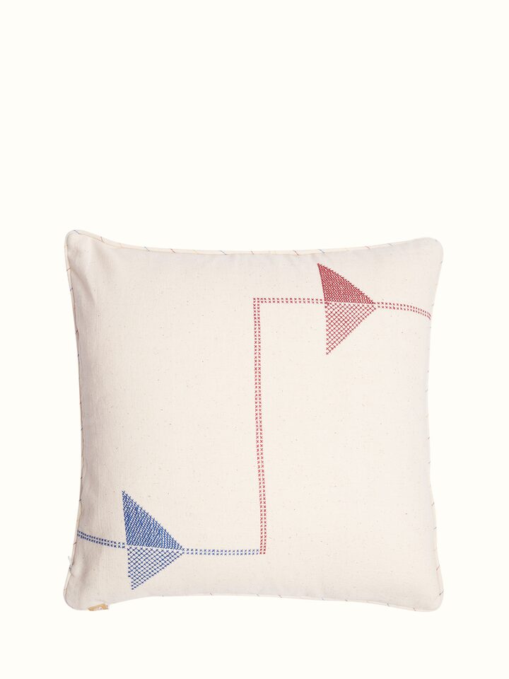 Back side view of Uttarayan cotton cushion cover