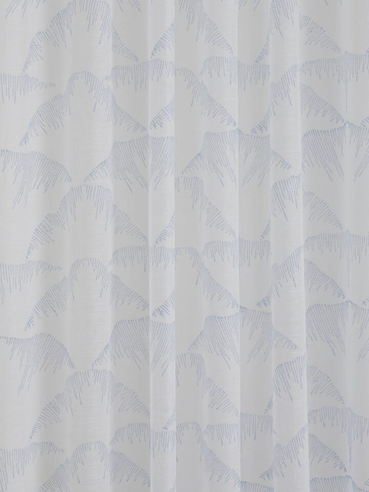 Parvat Indigo Ombre Cotton Silk Sanganeri Hand Block Printed Curtain, Long Door (9 Ft)