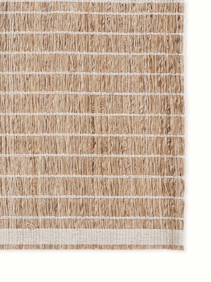 Detail shot highlighting the natural fibre texture and stripe pattern
