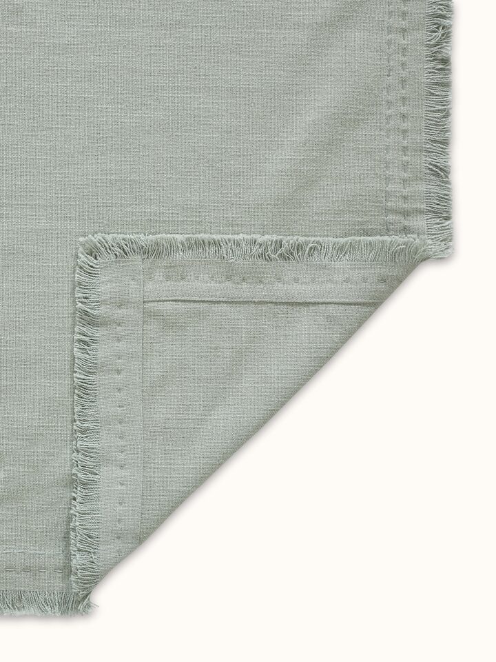 Nityam Light Green Cotton Slub Embroidered Table Cloth