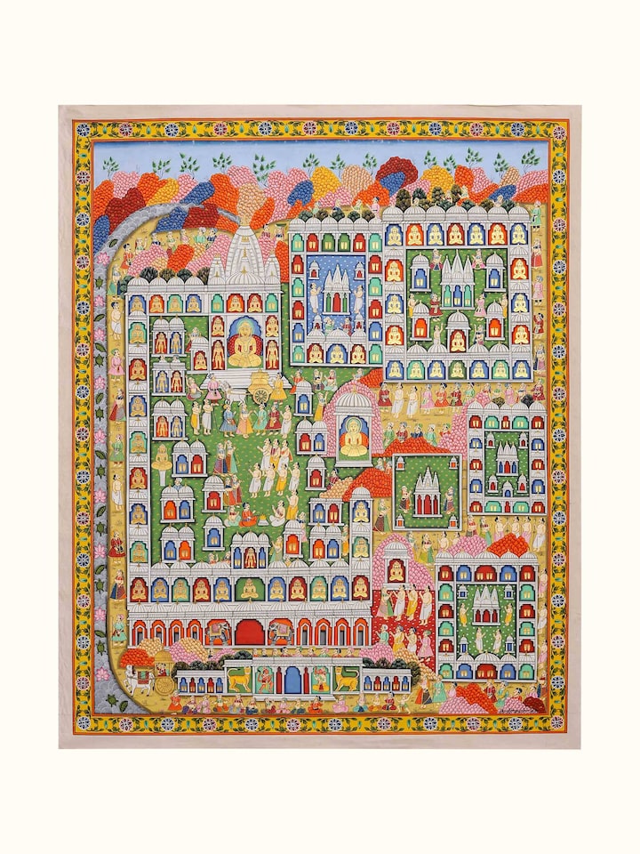 Front view of the Palitana Pat Pichwai Painting