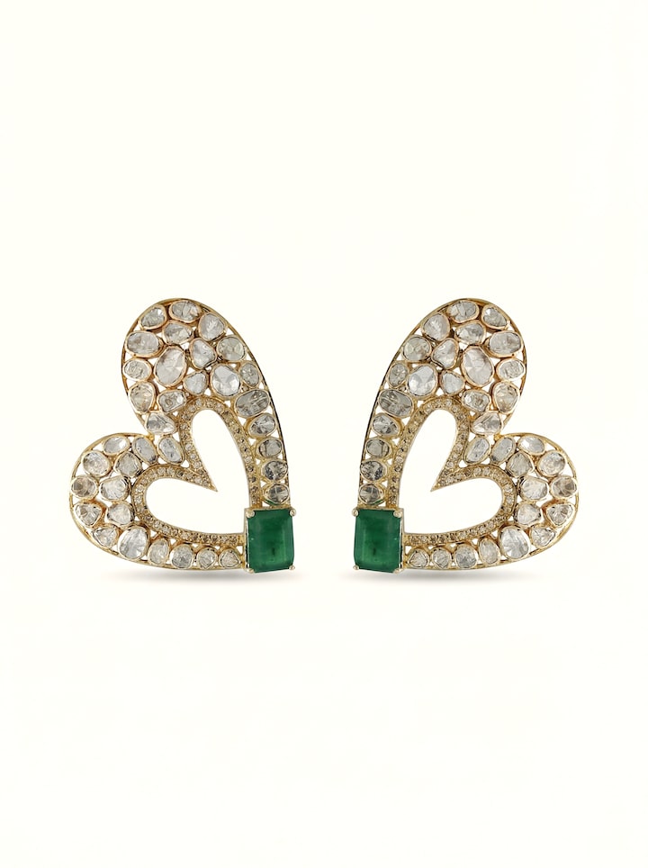Dank Polki 14 karat gold studs – Swadesh