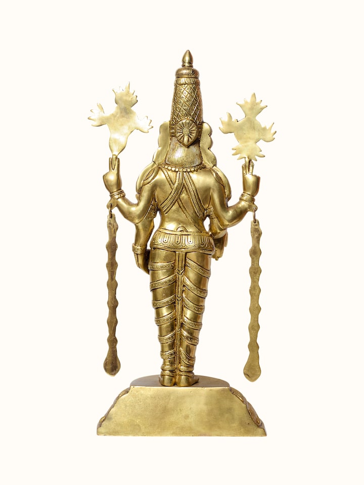 Close up view of Brass Balaji Standing idol