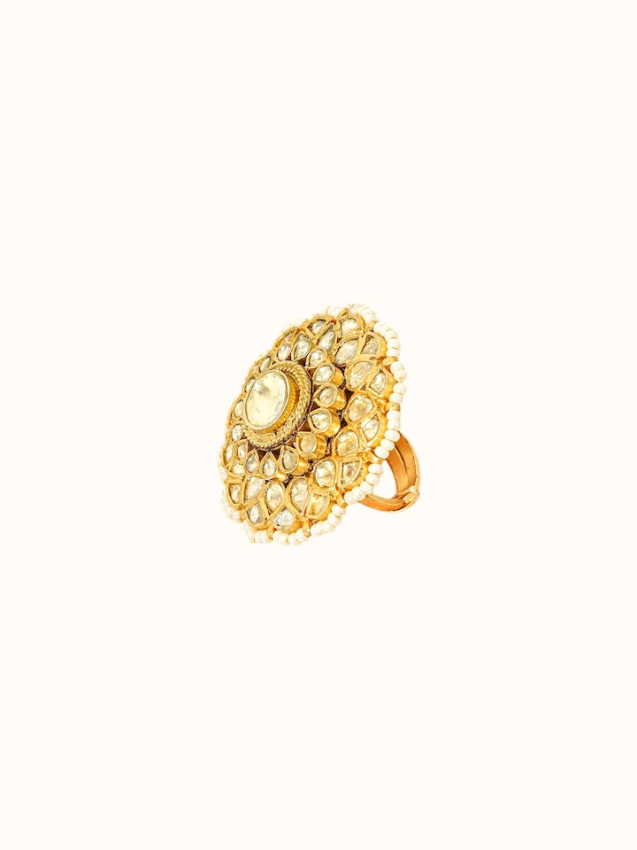 Angled view of the Jadau Silver Ring