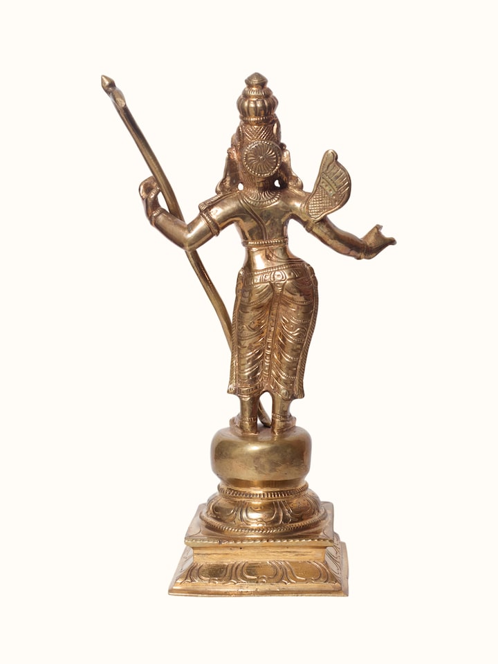 Detail view of Bronze Cast Dasavatar Idol highlighting the handcrafted detailing and finish, from a different angle