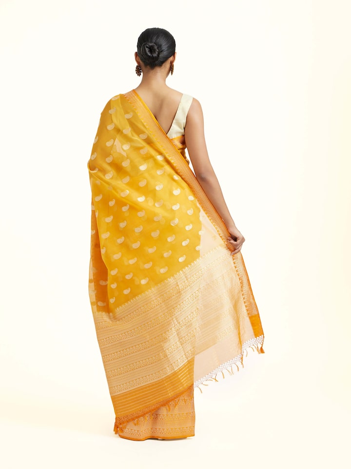 Back view of the Trisha Mulberry Silk Banarasi Saree