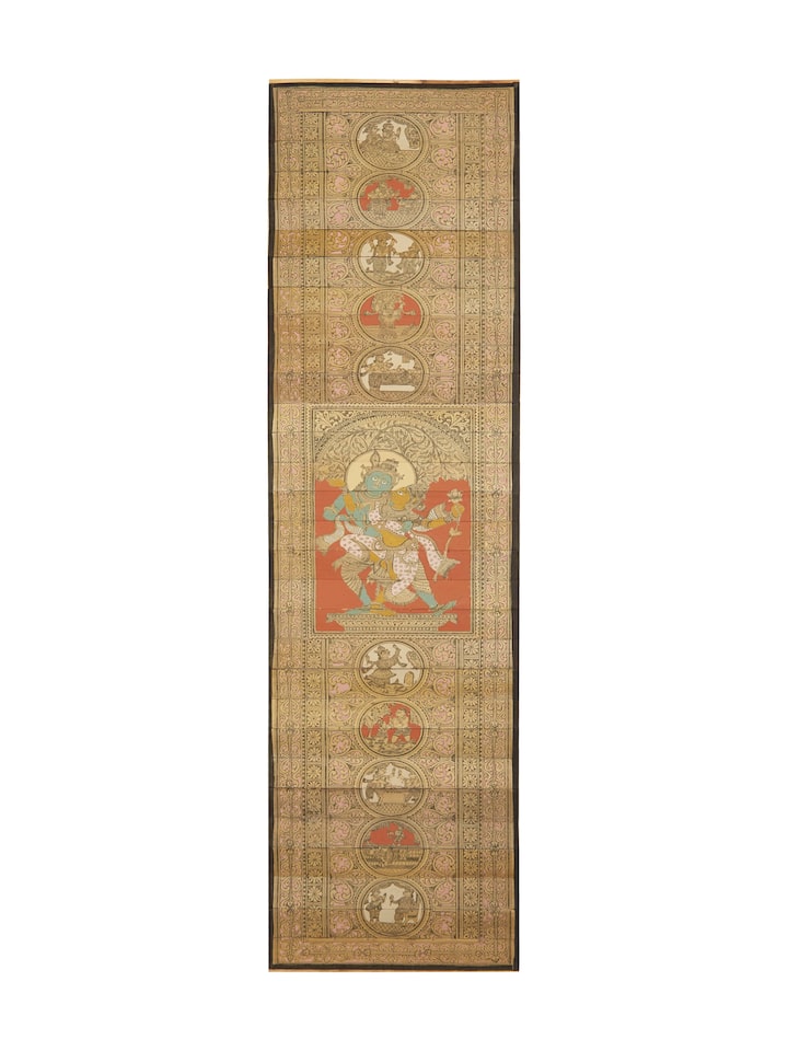 Front view of the Kadamba Tree Palm Leaf Engraving