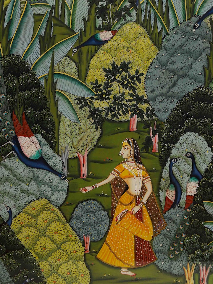 Detailed view of the Ragmala Gauri Ragini Pichwai Painting