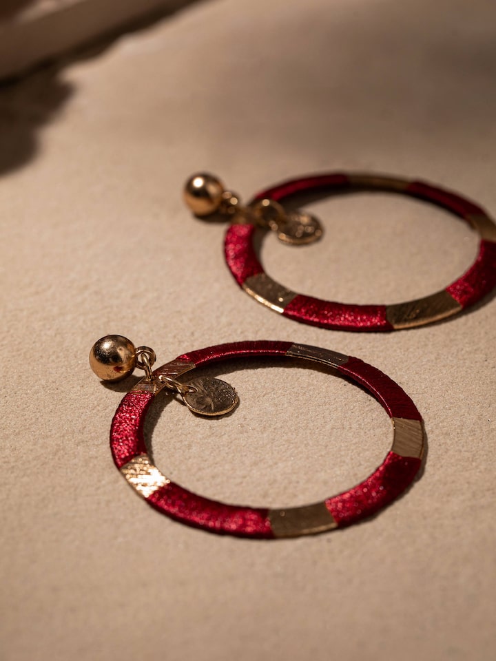 Angled view of Glass Bead Drop Earrings showcasing intricate beadwork.