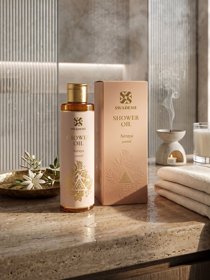Styled view of Shower Oil Neraya styled with related product elements