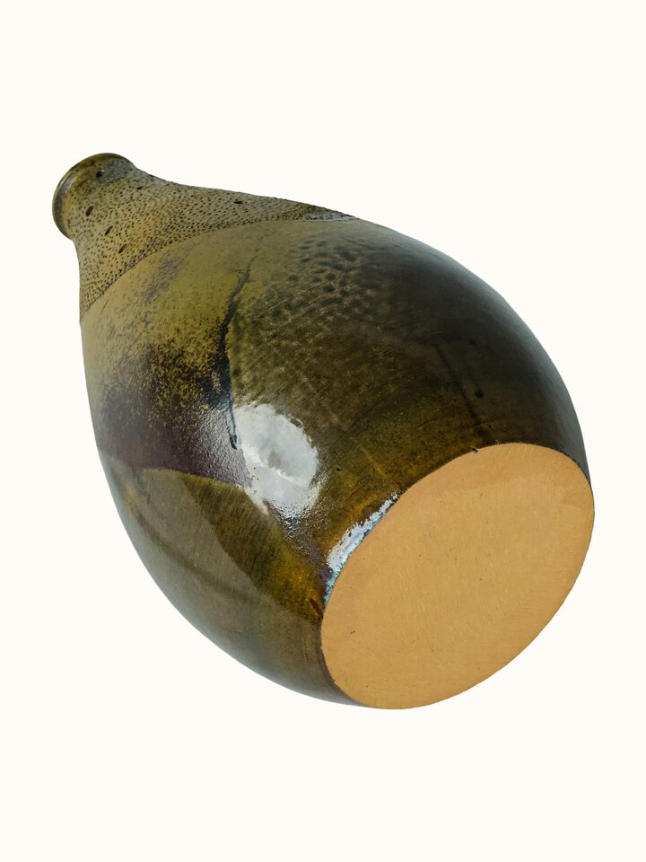 Detail view of the Terracotta Clay Table Vase