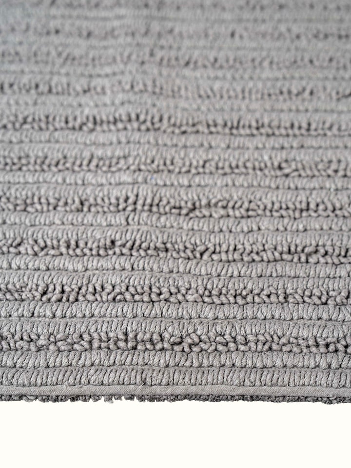 Nityam Vertical Stripes Grey Bath Mat