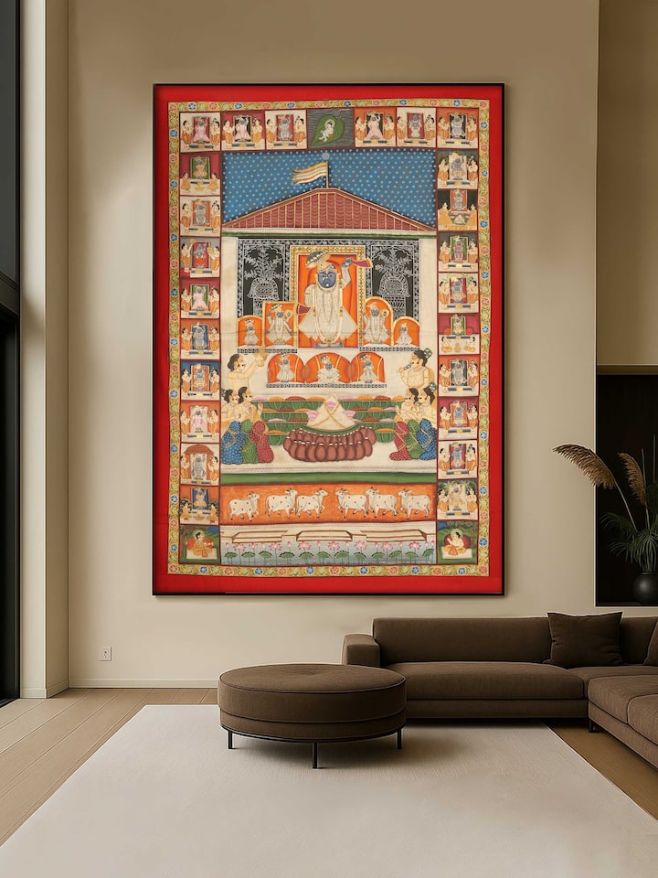Left-side view of the Annakut Darshan Pichwai Painting