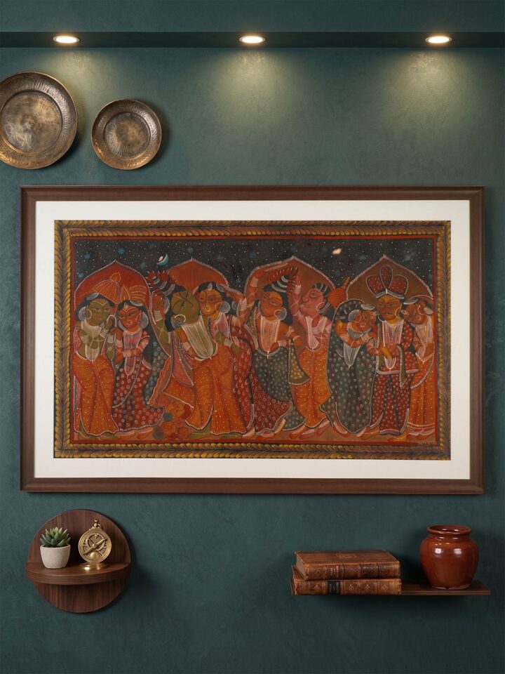 Left-side view of the Kalighat Ramayana Painting
