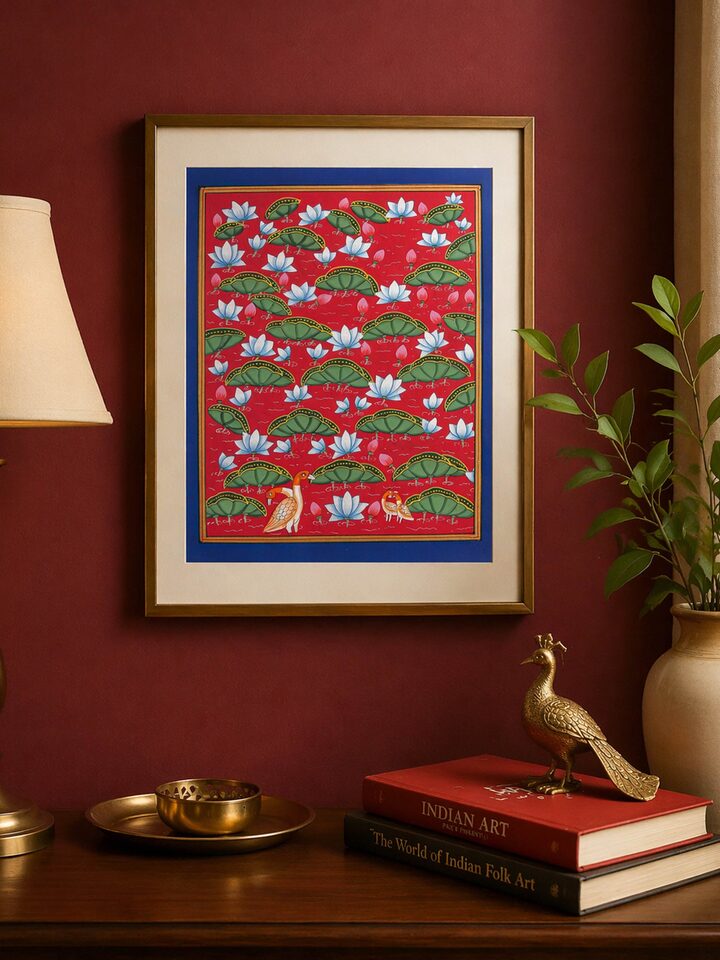 Kamal Talai Sarus Pichwai Painting