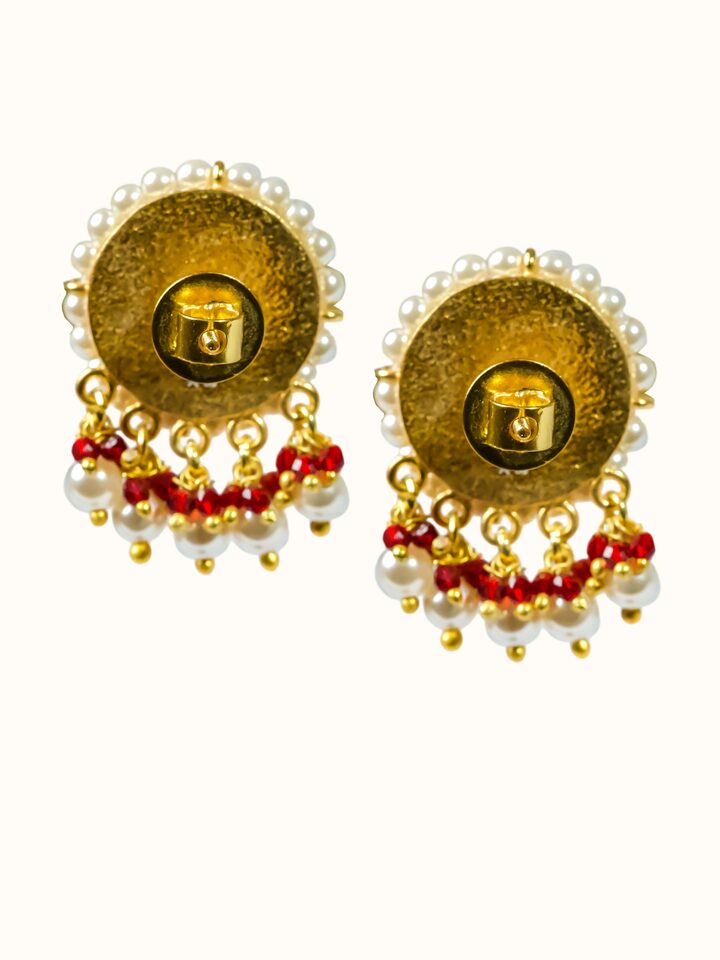 Back view of Thewa Silver Drop Earrings showing the back and clasp detail