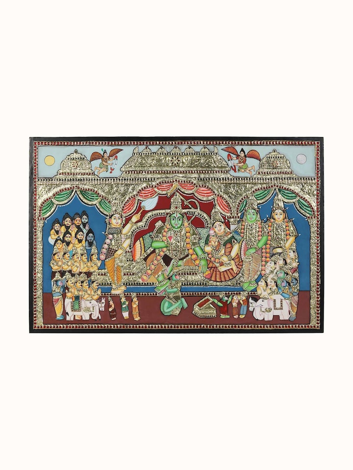 Front view of the Medicine Buddha Mantra Thangka Painting