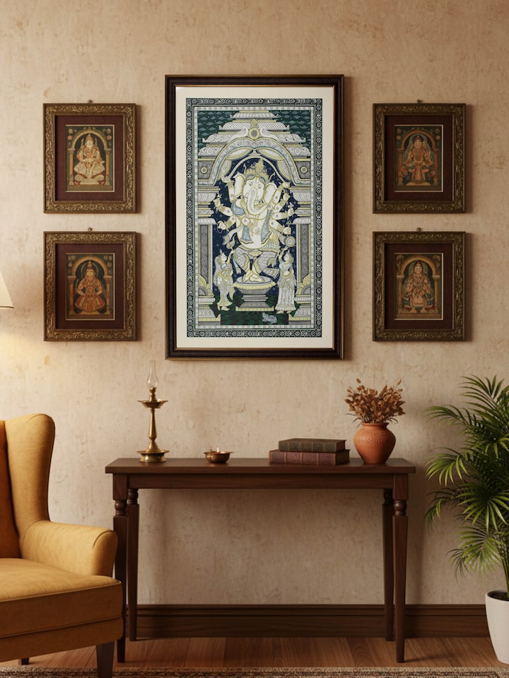 Left-side view of the Ganesha Pattachitra Painting