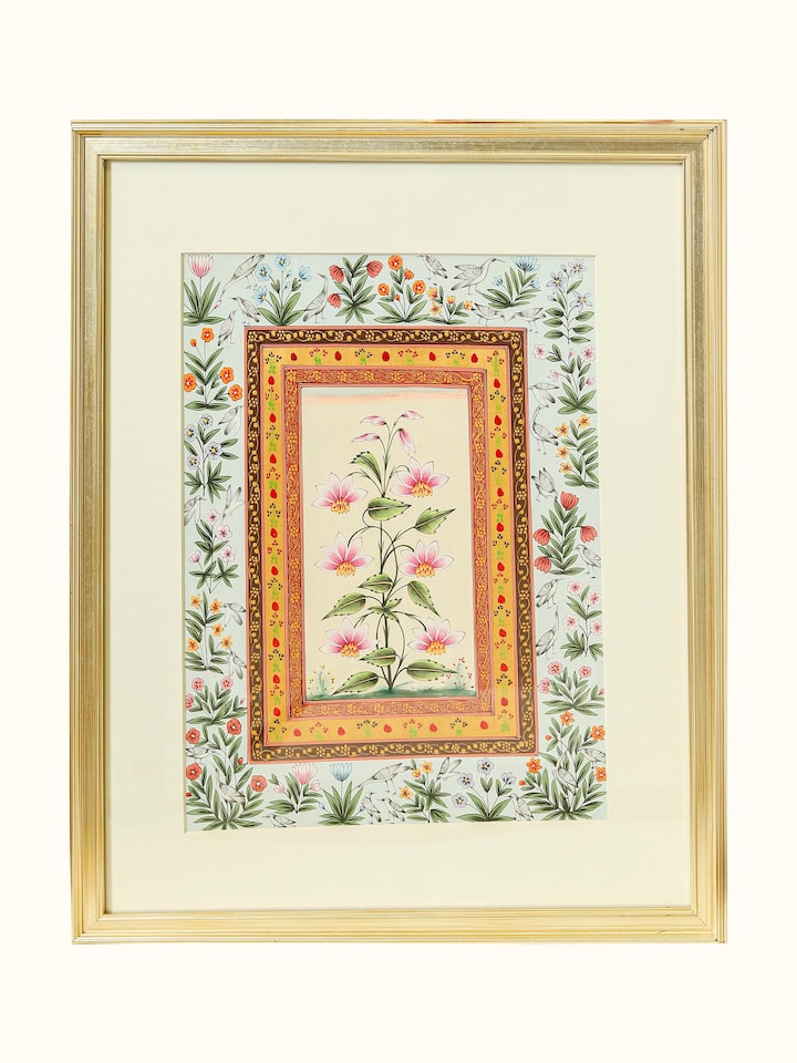 Front view of the Cosmos Floral Boarder Miniature Painting