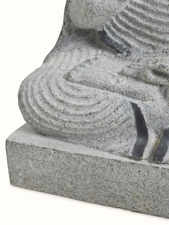 Front detail view of the Stone Carved Buddha Idol