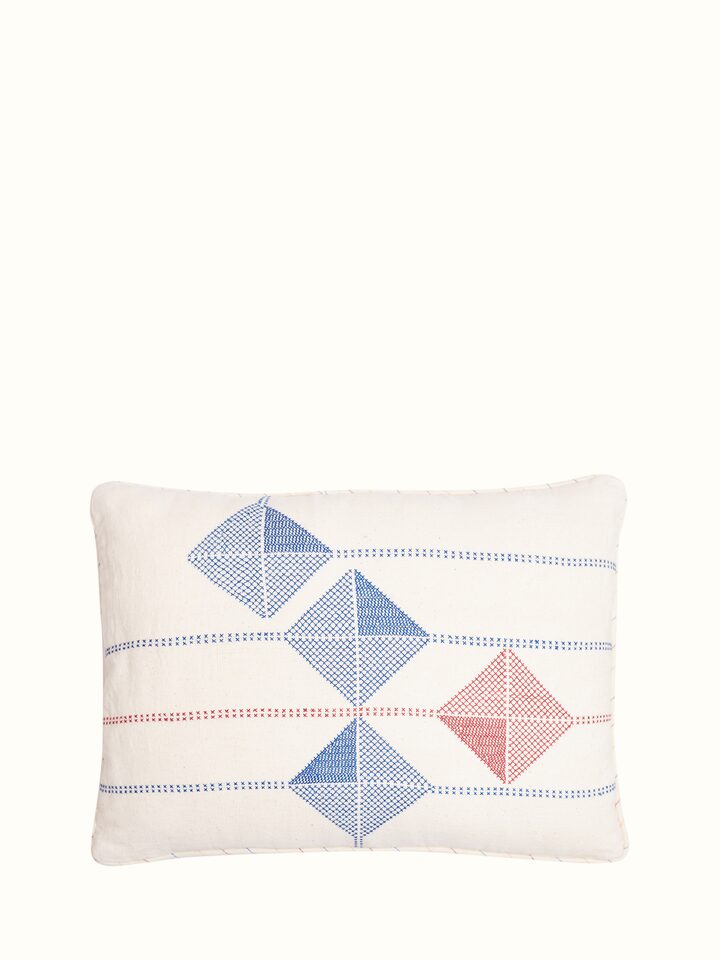 Uttarayan hand embroidery Kutch Jat cotton cushion cover – Swadesh