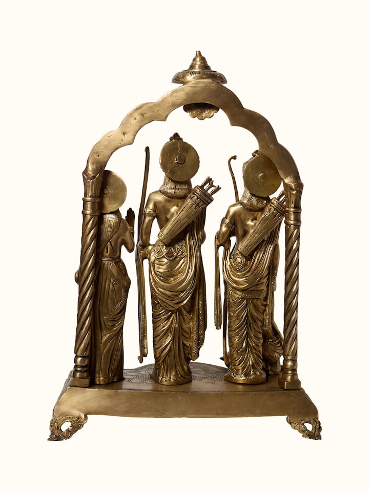 Back view of the Brass Ram Darbar Standing Idol