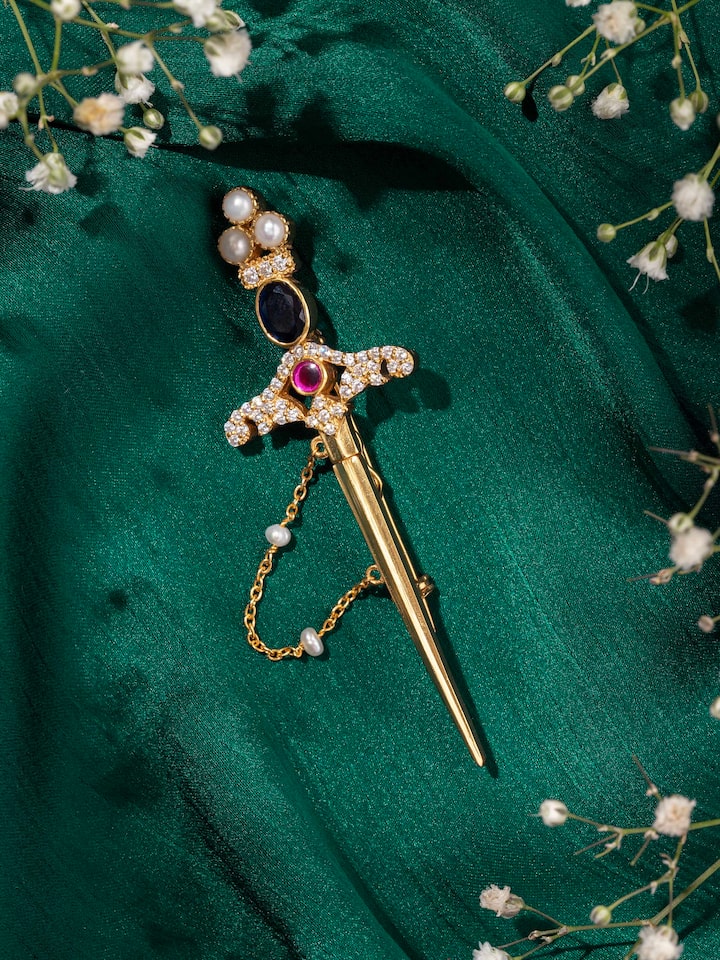 Lifestyle view of silver lapel pin styled on formal jacket to highlight classic appeal