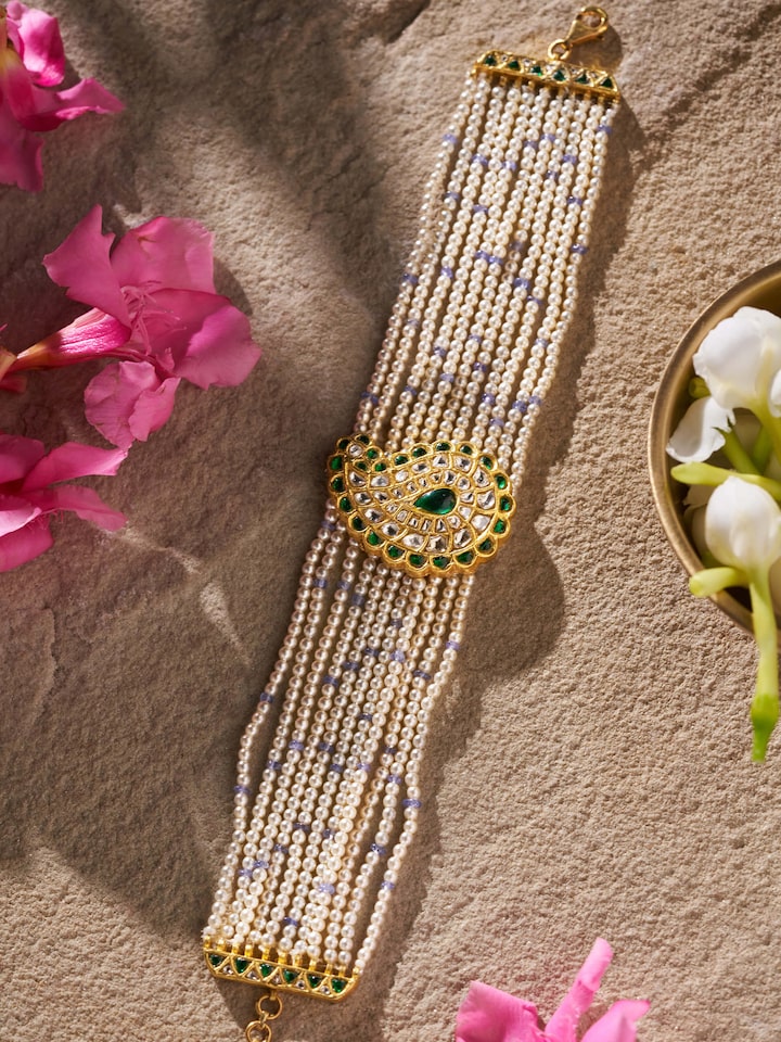Angled shot emphasizing the bracelet’s flexibility and design