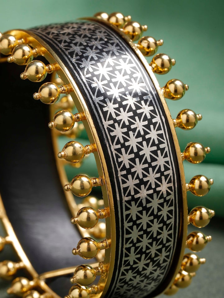 Lifestyle view of Bidri Silver Bangle