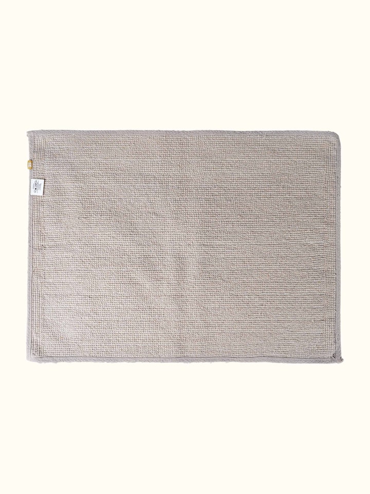 Nityam Solid Bamboo Cotton Beige Bath Mat